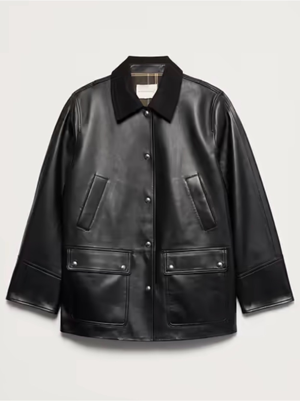 Banana Republic Heritage Black Leather Women’s Barn Jacket